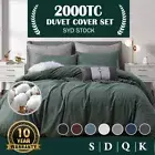 COTTON Doona Quilt Duvet Cover Set Single Double Queen Super King Size Bed Sheet