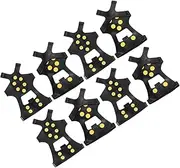 [uxcell] 7.3" Ice Cleats, 4 Pairs Anti-Slip Snow Traction Cleat 10 Steel Studs Crampons Universal Gripper Spikes Claw for Shoes and Boots, Black