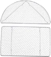 HOLIDYOYO 2pcs Stainless Steel Barbecue Grill Net Baking Mesh for Outdoor Cooking Bbq Grill Heat Resistant Cooking Racks