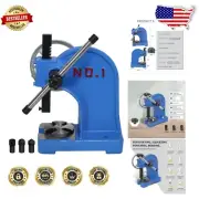 Sturdy 25.4lb Arbor Press with Slotted Anvil & 4 Mounting Holes - Versatile Tool