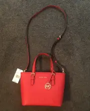 NWT Michael Kors Jet Set Travel Extra-Small Logo Top-Zip Tote Bag