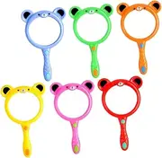 UTHCLO 6pcs Magnifying Glass Handheld Magnifiers for Outdoor Exploration Educational Fun with Cartoon Designs for Science Class Nature Observation and Reading