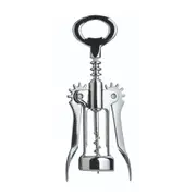 BarCraft Double Handled Metal Chrome Wing Corkscrew Wine Bottle Opener Silver