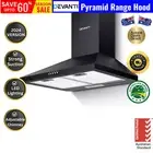 Devanti Pyramid Range Hood 600mm 60cm Rangehood Kitchen Canopy Black NEW