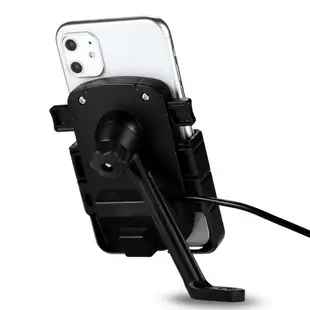 手機支架 2020新款摩托車全鋁合金手機支架踏板車電動車手機架可充電帶USB-快速出貨