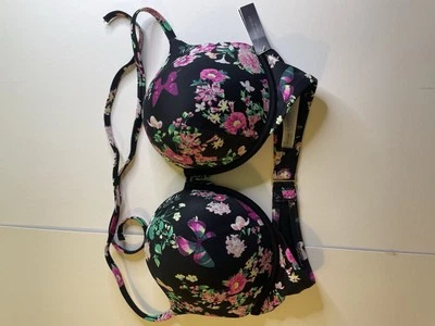 Victoria Secret 36D Bombshell Push Up Bikini Top + 2 Cups Miraculous Floral NWT