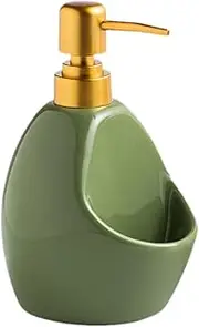 LCSVCCXA Soap Dispenser with Lotion Pump Bottle, Reusable, Multipurpose Ceramic Hand Soap Dispenser for Outdoor, Green, as described