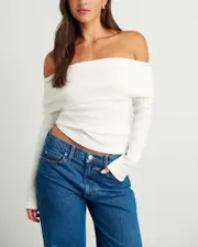 [Jag] Jag Women's Harlowe Off Shoulder Top In White Size 14 14 White