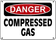 Danger Sign - Compressed Gas - 10"x14" OSHA Sign