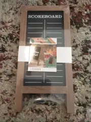Scoreboard & Blank Side Tabletop 13.5" Easel Chalkboard Dark Finish Wood Frame