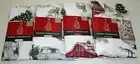 CHRISTMAS Fabric Tablecloth Assortment WHITE & RED TREE FARM [Your Choice]