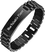 MVP bracelet Most Valuable Player bracelet Award Gift Winner Tournament Championship Ring Trophy Ring Black Titanium