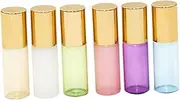 6Pcs Portable Glass Roll Bottles for Essential Oils Perfumes and Liquids Includes Each of White Blue Pink Purple for Travel and DIY Formulations