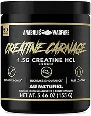 Creatine Carnage Creatine Powder by Anabolic Warfare – Creatine NF to Help Build Lean Muscle (Natural Flavor – 50 Servings)