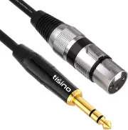 XLR Female to 1/4 Inch TRS Balanced Interconnect Cable - 3.3 Feet