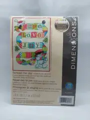 Adorable Snowman-SPREAD THE JOY-HOPE-LOVE-COUNTED Cross Stitch KIT-DIMENSIONS