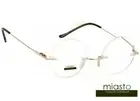 NWT$39.99 MIASTO CIRCLE ROUND "LENNON" RIMLESS READING GLASSES+3.50 GOLD (SMALL)