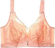 [GHAKKE] Plus Size Sexy Lace Bra for Women Soft Underwire Support Daily Bras Ultra-Thin Comfort Push Up Sleep Bra D E F Cup(Khaki,F_42/95)