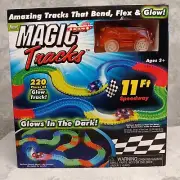 Magic Tracks 220 Pieces Glow In The Dark Track with Light-Up Race Car NIB