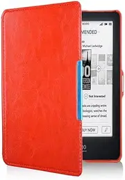 [HAIEHAEYXZ] PU Leather Case for Kobo Glo/Kobo Glo HD and Kobo Touch 2.0 eReaders, 6 Inch, Auto Wake/Sleep (Red)