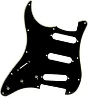 zolyet 11 Hole Left Handed Guitar St Pickguard SSH Scratch Plate for Style 1Ply White Black Low Black GSSS45