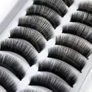 BOOCEO - 10 Pairs Black Long HANDMADE Voluminous False Eyelash Eye lashes