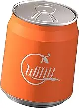 Generic Cola Can Shape Trash Can with Press Lid Creative Kitchen Wastebasket Garbage Container Bin for Bathroom Craft Room Entryway, Orange with Wheel