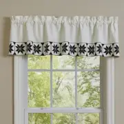 Quilt Lined Valance 14X60 Black White French Country Star Patchwork Park