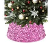 Pink Christmas Tree Collar Sequin Tree Collar Pink Tree Skirt Christmas Tree Base Cover Pink Tree Collar for 6ft Tree Skirt Velvet Tree Collar f