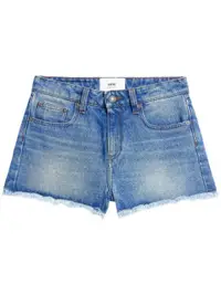 在飛比找Farfetch優惠-frayed denim mini shorts