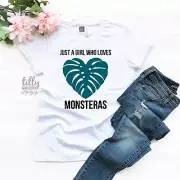 Just A Girl Who Loves Monsteras Women's T-Shirt, Monstera T-Shirt, Monstera