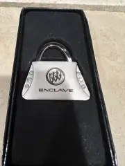 BUICK ENCLAVE Silver Lock Lockett Jeweled Metal Keychain NEW IN BOX