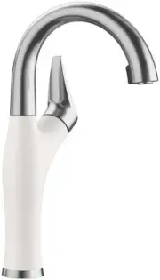 Blanco 526384 Artona 1.5 GPM 1 Hole Pull Down Bar Faucet - PVD Steel / White