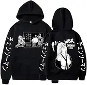[Rcrllya] Chainsaw Man Printed Denji Pochita Power Graphic Hoodies Men Woman Y2k Anime Hoodie Streetwear Hooded Sweatshirts Pullovers Unisex Tracksuit Clothing