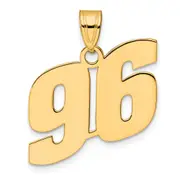 14k Yellow Gold Polished Block Number 96 Pendant