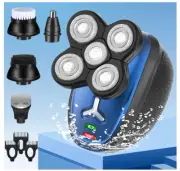 Waterproof Electric Head Shavers for Bald Men, 5D Cordless Head Shaver (Blue)