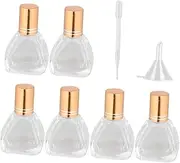 Healeved 6pcs Roller Bottle for Essential Oils Refillable Vials with Funnel Dropper for Perfume Cosmetic Lotions Travel