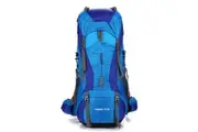 WASSUP 70L+5L Hiking Backpack Travel Backpack Waterproof Daypack Outdoor Camping Climbing Backpack with Rain Cover-Blue