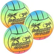 ifundom 3 Pack 16cm Rainbow Bouncy Balls Boys and Girls Beach Toys Elastic Gradient Ball for Indoor Outdoor Play Catching Throwing Games Random Style