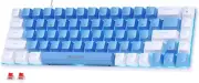 ABUCOW 60% Mechanical Keyboard, 68-Key Red Switch, Blue Backlight for PC & Mac
