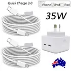 35W Dual Type-C Fast Charger Power Adapter PD Cable For iPhone 14 13 12 11 X Pro
