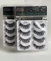 2 Ardell Lashes Natural Multipack False Eyelashes ( Demi Wispies & Black )