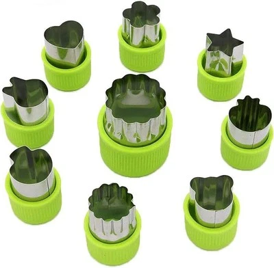 Vegetable Cutter Shapes Set, 9pcs Mini Fruit Cookie Stamps Mold Cookie Cutter