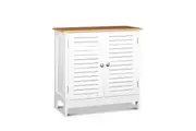 Storage Cabinet 2 Doors Cupboard Organizer Multipurpose Wooden White