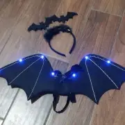 New Halloween bat costume headband wings lights
