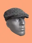 Hartside HS14 Scottish Highland Harris Tweed® Flat Cap BLACK - GRAY - PICK SIZE