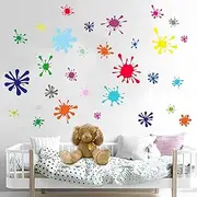 Amimagen 29pcs Colorful Paint Splatter Wall Stickers - Graffiti Painting Splotches Wall Decals - Nursery Kids Baby Girls Boys Room Daycare Kindergarten Playroom Classroom Wall Decor