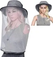 Head Net Hat, Sun Hat Bucket Hat with Hidden Net Mesh Mask, Protection from Insect Bug Bee Mosquito Gnats for Outdoor Lover Fishing Hiking Gardening Beekeeping Men or Women