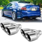 2*Car Exhaust Pipe Muffler Slant Cut Outlet Stainless Steel For Acura TLX TL TSX