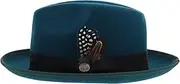 [DEARMAMY] Men's/Women's Felt Cowboy Cowgirl Hat Stylish Wool Fedora Adjustable Band for Occasions Green
